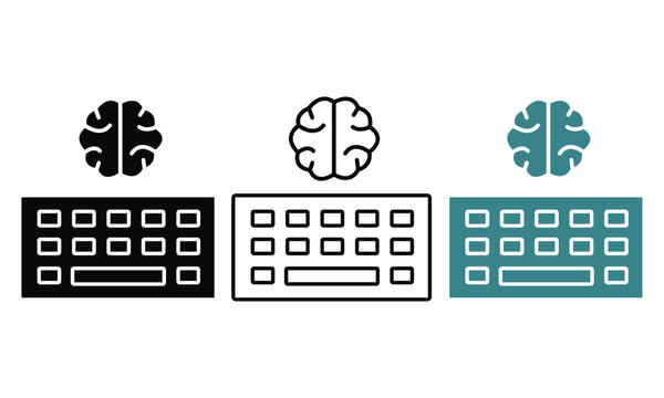 Conceptual combining a brain and a keyboard for ideas and technology