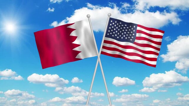 Bahrain And Usa Flag Loop