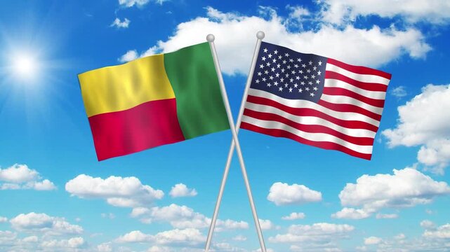 Benin And Usa Flag Loop