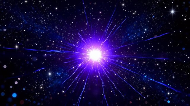 Cosmic explosion with stars and nebula