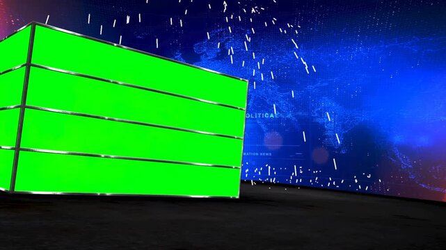 3D Industrial Metal Box Presentation - Spark Effect Chroma Key Green Screen Template