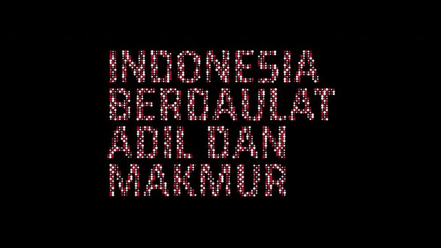Indonesia Berdaulat Adil Dan Makmur Independence Typography Animation Transparent Background