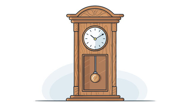 Classic grandfather clock with wooden case and pendulum illustration grandfather pendulum furniture interior timepiece illustration isolated traditional mechanism internal accuracy