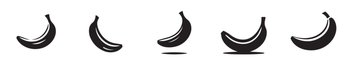 Vector set of stylized bananas in different positions © rizkyan