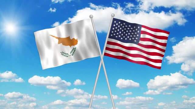 Cyprus And Usa Flag Loop