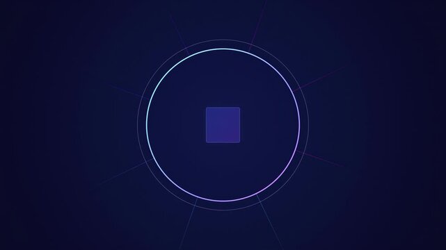 Neon sign depicts prohibition symbol. Circular outline surrounds horizontal rectangle. Dark background enhances glowing effect. Simple, modern design.