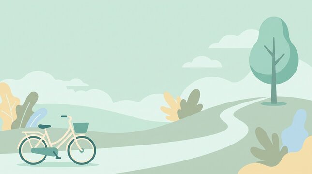 自転車と木のアイコンで楽しむアクティブシニアライフ