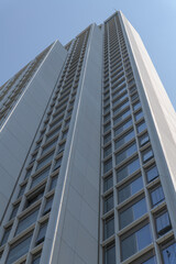 Fototapeta premium oblique angle view of 50 Scollard Condominiums, designed by Foster + Partners, RAW Design, and ERA Architects located at 1333 Bay St, Toronto