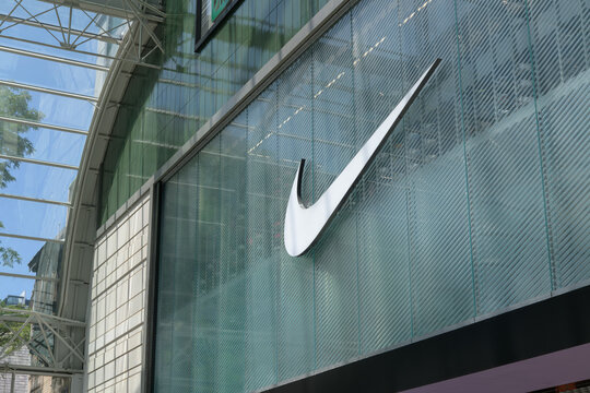 Nike Swoosh dimensional or logo channel symbol at CF Toronto Eaton Centre, 220 Yonge St, level 3