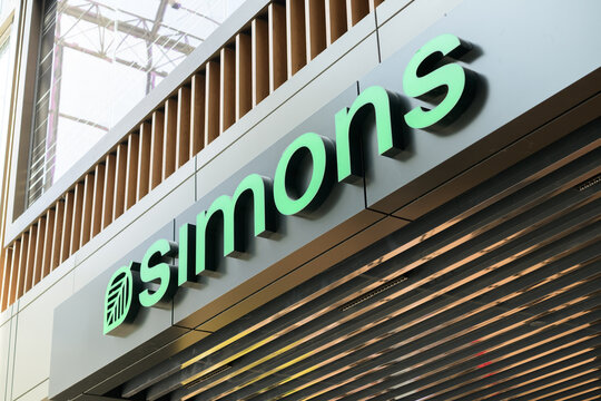 sign outside entrance to La Maison Simons at CF Toronto Eaton Centre, 220 Yonge St, Level 3