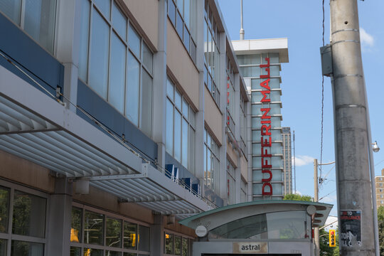 sign outside Dufferin Mall, a shopping mall, located at 900 Dufferin St (Dufferin Grove Park side), Toronto