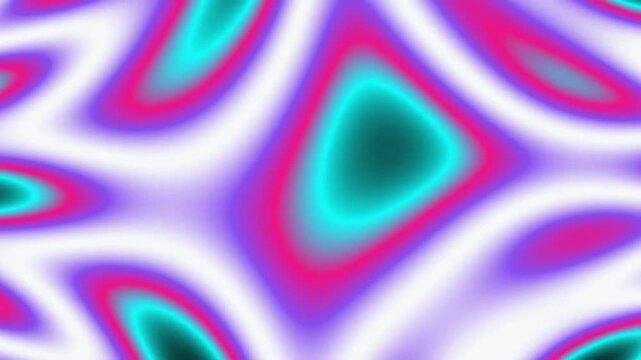 Abstract Psychedelic Fluid Wave Motion Loop - Neon Cyan, Pink, and Purple Liquid Background