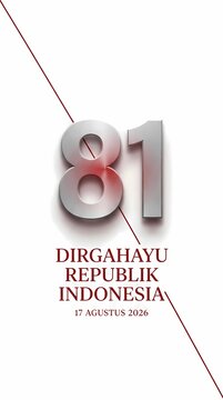 Indonesia 81st Independence Day design. National celebration greeting card concept.