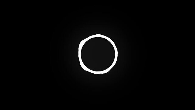 White circular audio visualizer, reactive sound frequency ring, motion graphic on alpha channel