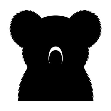 Vector silhouette of a koala head