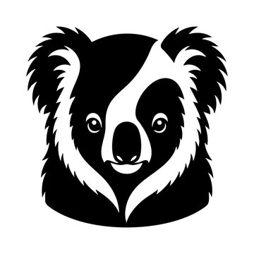 Vector silhouette of a koala head