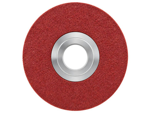 Red abrasive grinding wheel isolated on transparent background