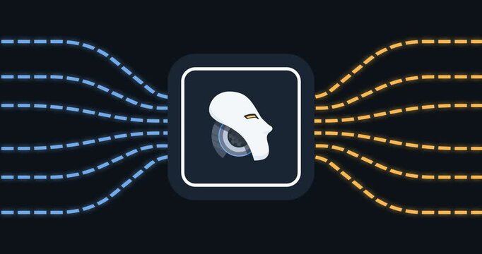 Centralized AI System with External Data Connections and App Integration Context Protocol Flat Motion Graphic