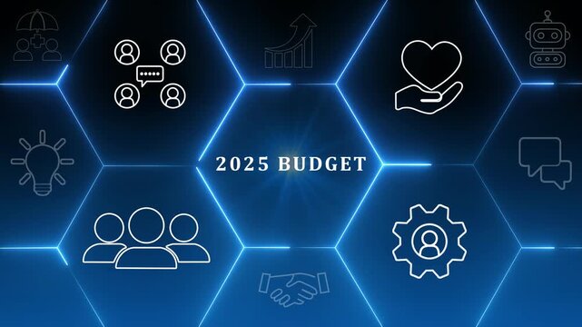 2025 Budget planning and management concept. Company budget allocation for business or project management. Effective and smart budgeting. Plan, review, approve, allocate, analyze and optimize budgets.