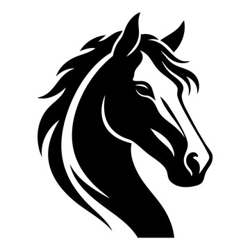 Vector silhouette of a horse's head