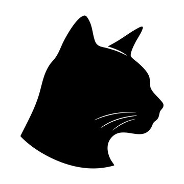 Vector silhouette of a cat's head
