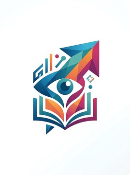 Open Book Vector Logo Icon with Origami Bird Arrow Symbol Modern Business Design Illustration Art Element