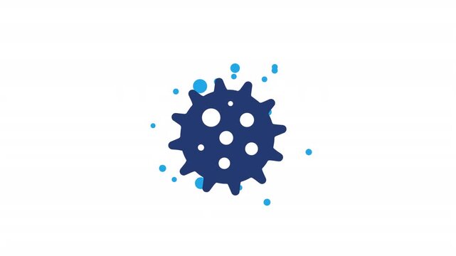 Animated Virus Cell Icon. Bacteria, Microbe, and Pathogen Microorganism Infection Concept for Medical UI