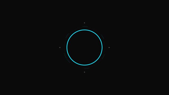 Futuristic 5 second countdown timer HUD digital circle motion graphics