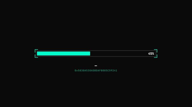 Cyber security HUD loading bar animation, encryption and decryption progress bar with access granted status