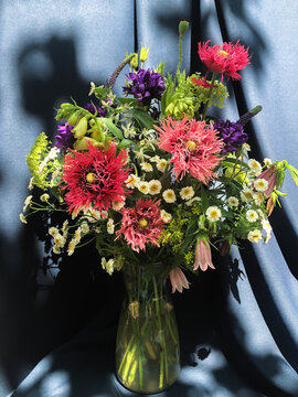 Vibrant Bouquet Displayed In Glass Vase