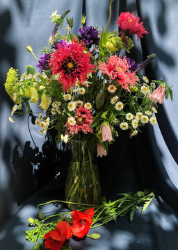 Vibrant Bouquet Displayed In Glass Vase