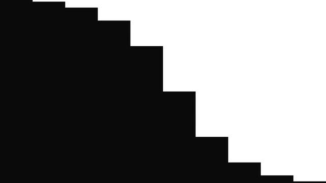 Monochrome geometric pixel transition pack, black and white square wipe overlay for video editing