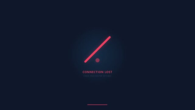 Digital connection lost error screen interface illustration displaying network failure and warning message