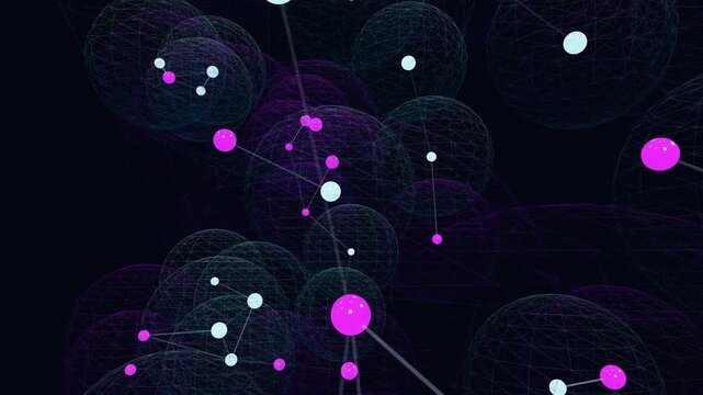 Wireframe Spheres Network Visualization Seamless Loop 4K
