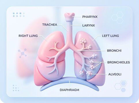 Human Respiratory System Anatomy Lungs Bronchi Alveoli