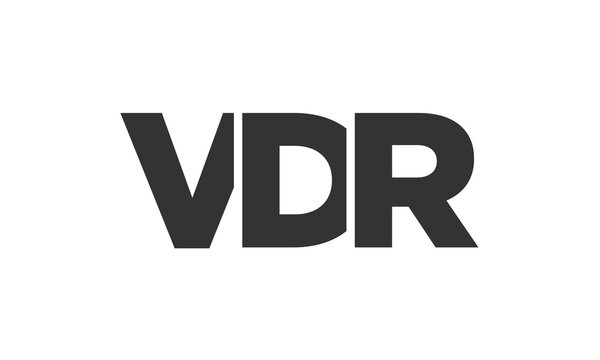 VDR logo design template with strong and modern bold text. Initial based vector logotype featuring simple and minimal typography. Trendy company identity.