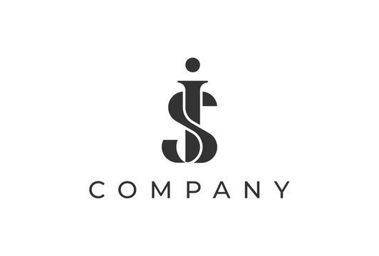Initial Letter JS Logo.  Letter J with S combination Logo. vector illustration