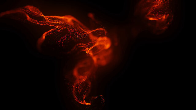 Colorful Abstract Liquid Ink Swirling Through Water with Dynamic Smoke Shapes on Black Background