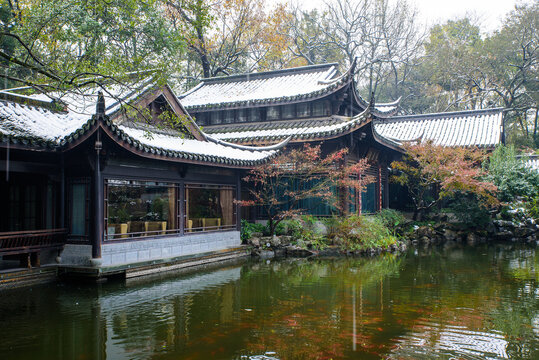 Winter Snow Scenery of Weilu at Huagang Guanyu, Hangzhou, Zhejiang, China