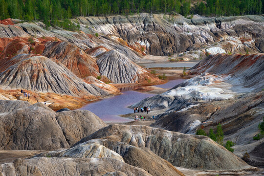 The abandoned refractory clay quarry (Ural Mars). Sverdlovsk Region, Russia