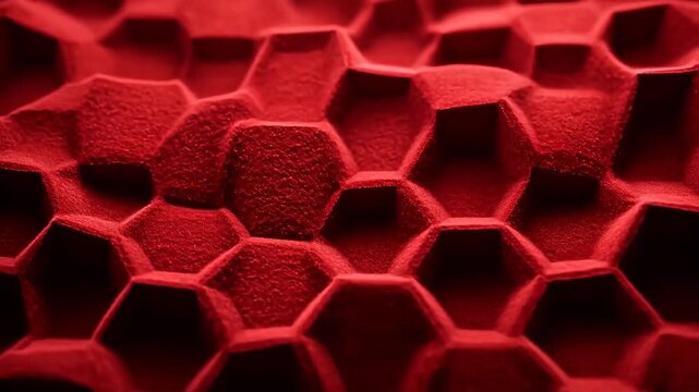 Deep red hexagonal honeycomb texture