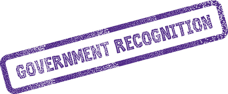 Authoritative purple rubber stamp imprint indicating official government recognition and endorsement