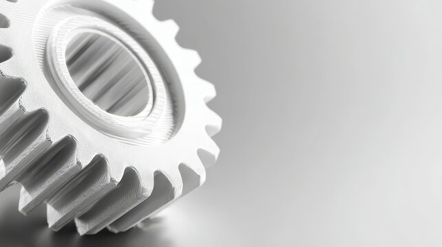 Close Up of Metal Gear Wheels and Cogwheels Isolated on White Background for Industrial Engineering and Mechanical Machinery Concept