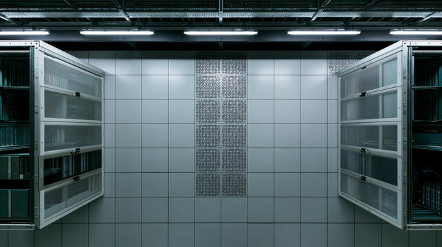 Modern Laboratory with Equipment Cabinets and Ventilation
