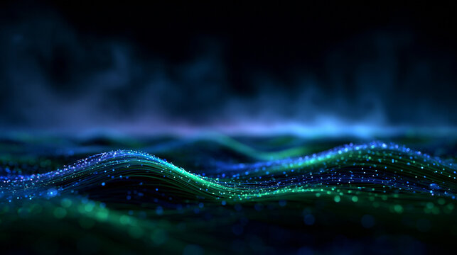 Digital Data Flow Wave Abstract Technology Background