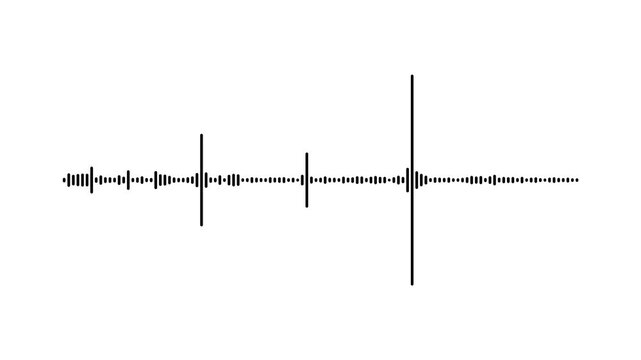Sound waveform spectrum animation on White background. music equalizer rhythm bars frequency meter, line audio wave visualization transparent background, waveform spectrum animation 4k.
