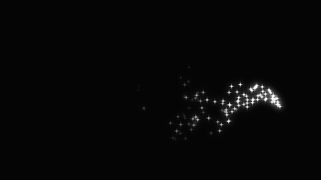Magical golden glitter trail sparkles animation, glowing gold light spiral trail, magic swirl path, fairy glitter particles, sparkling awards effect on black background, seamless 4k