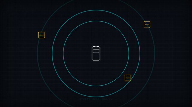 Conceptual illustration of a central mobile device radiating wireless signals, symbolizing broad network connectivity, secure data transmission, and advanced communication technology reach