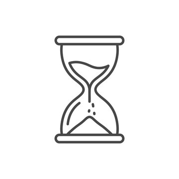 Hourglass timer with sand flowing.