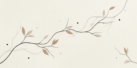 Japandi style wallpaper , Japandi Style Wallpaper: Minimalist Abstract Nature Design for Interior Decor © Abdul